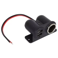 12V Car Cigarette Lighter Socket Splitter Dual USB Charger Power Adapter Outlet