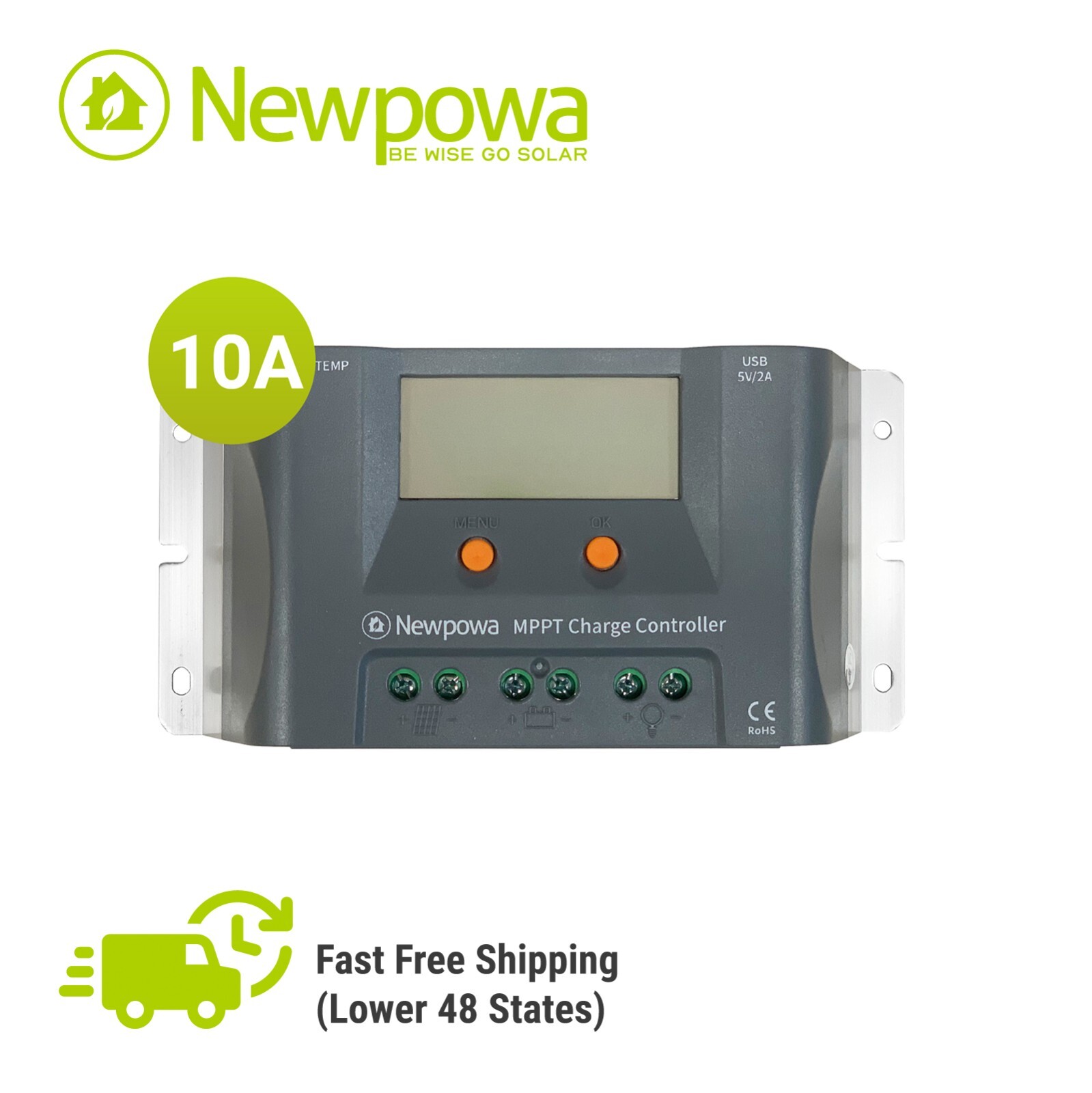 Newpowa  MPPT 10A/15A 12V/24V Auto Battery Regulator With LC