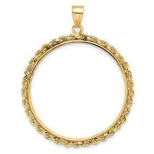 1982 1 oz Louis Armstrong Arts Prong Set Knotted Rope Coin Bezel in 14k Gold