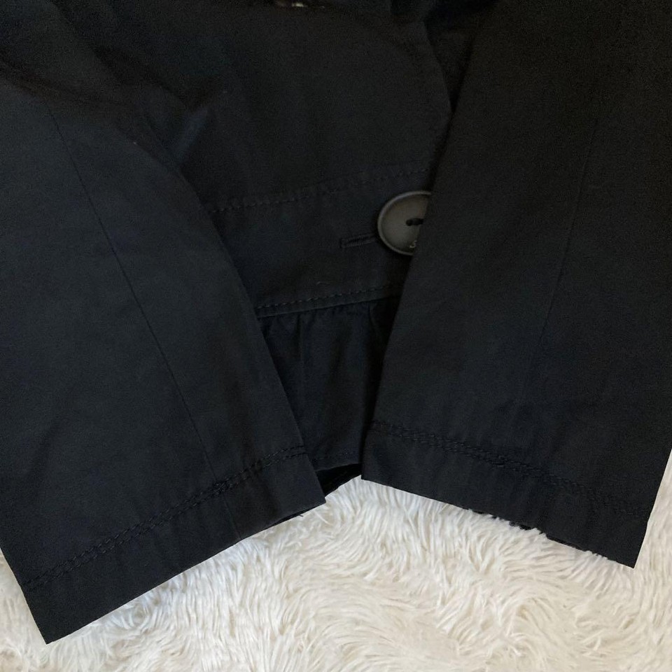 Burberry Blue Label Belted Trench Coat Black Cotton Nova Check Size 38