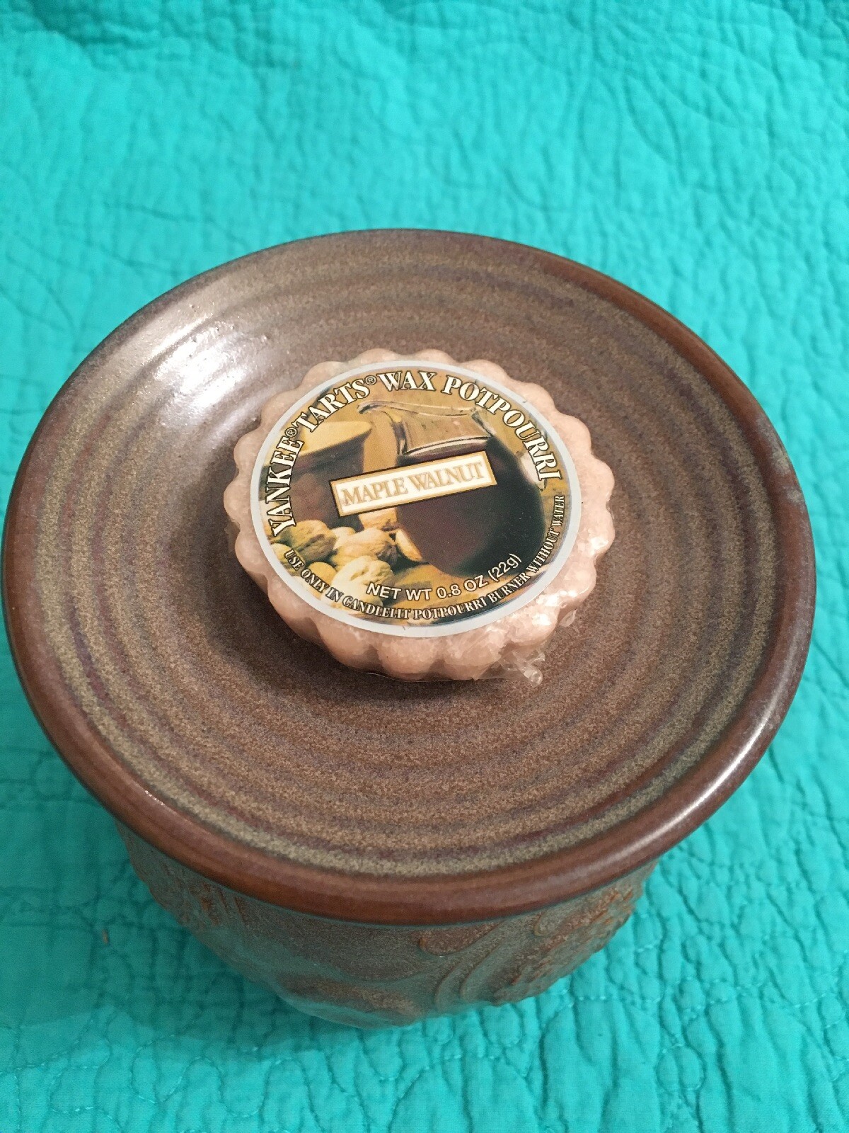 Ceramic Yankee Candle Tart Warmer W/“Maple Walnut Tart”Kohl’s Brown