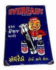 Vintage Eveready Battery Flashlight Shop Display Porcelain Enamel Sign Board