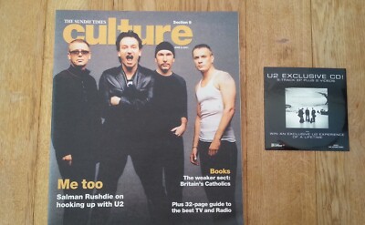 SUNDAY TIMES CULTURE MAGAZINE 3rd June 2001 - U2 COVER ARTICLE AND CD - D Byrne