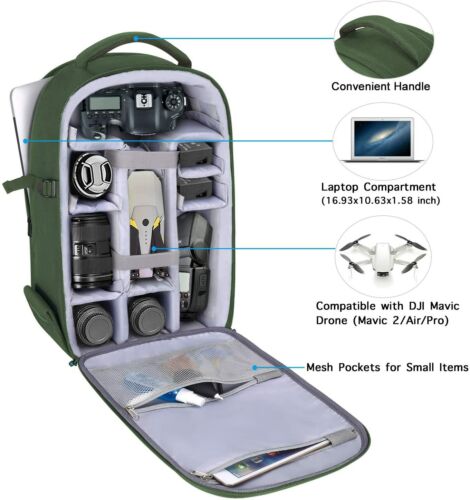 15-16 inch Camera Backpack Bag DSLR/SLR/Mirrorless Photography 3 Layers Tactical - Picture 45 of 163