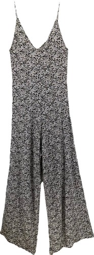 Mono Zara Trafaluc para mujer con flor pequeña boho correa soporte pierna ancha jumper - Imagen 2 de 12