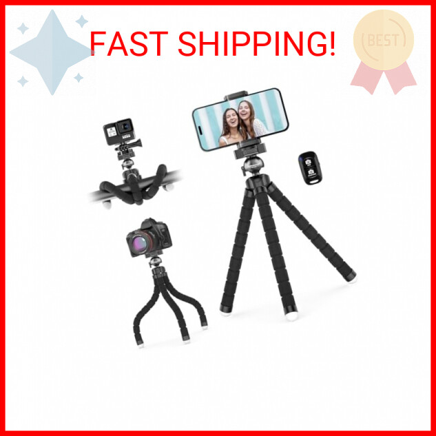 UBeesize Phone Tripod, Premium Flexible Phone Tripod with Remote and Phone Mount