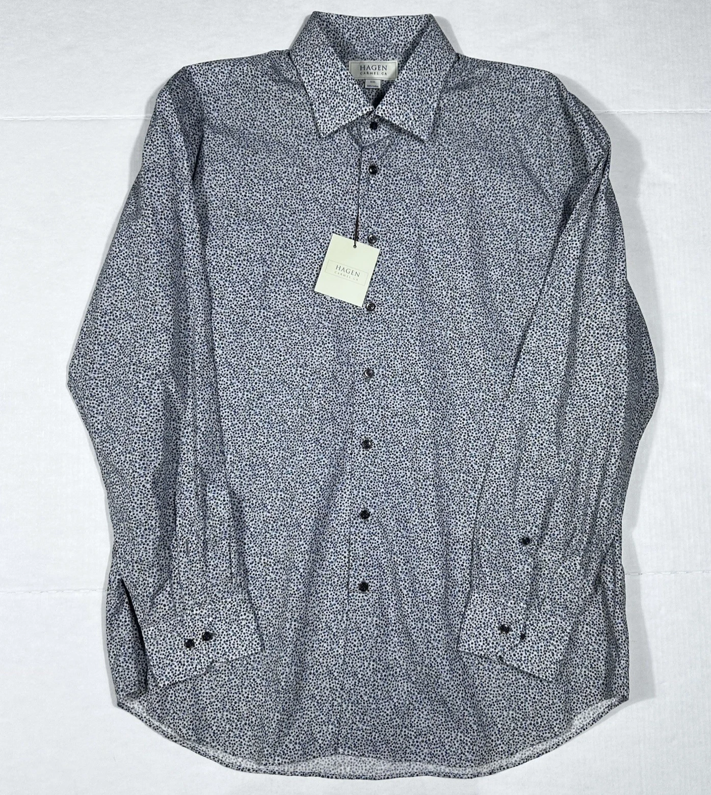 $195 New HAGEN CARMEL Men's Size XXL 2XL Floral Print L/S Cotton Button Up Shirt