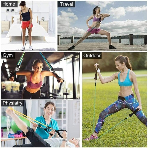 Resistance Band Set Fitness Widerstandsbänder Fitnessbänder Gymnastikband 150lbs - Bild 8 von 12