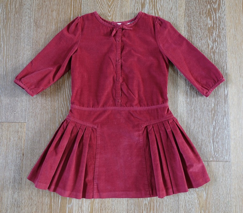 Burberry Girls Corduroy Dress in Garnet Red Size 10 EUC
