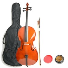 School Band Pure Sound Professional 4/4 Full Size Cello With Bow Rosin,Case,Bag