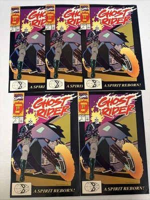 Ghost Rider #1 x5 Copies 1990 1st App Danny Ketch 1st Print Marvel Mid Grade *R8