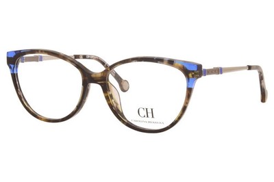 NEW Carolina Herrera VHE 851K 0743 Tortoise & Blue Eyeglasses 53/15/140