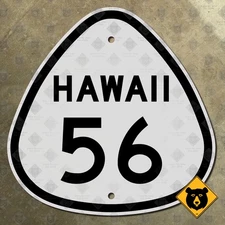 Hawaii Route 56 Kuhio Highway highway marker state road sign Lihue Kauai 12x12