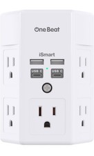 One Beat Power Strip Surge Protector 5 Outlets 4 USB Ports Wall Mount ETL Listed
