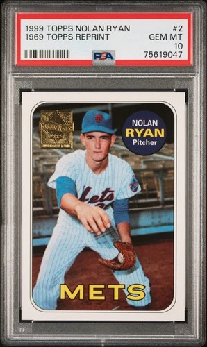 Nolan Ryan Topps 1999 1969 Topps Reprint #2 PSA 10