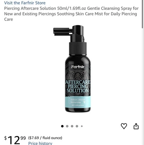 Piercing Aftercare Solution 50ml/1.69fl.oz Gentle Cleansing Spray PP - product listing photo