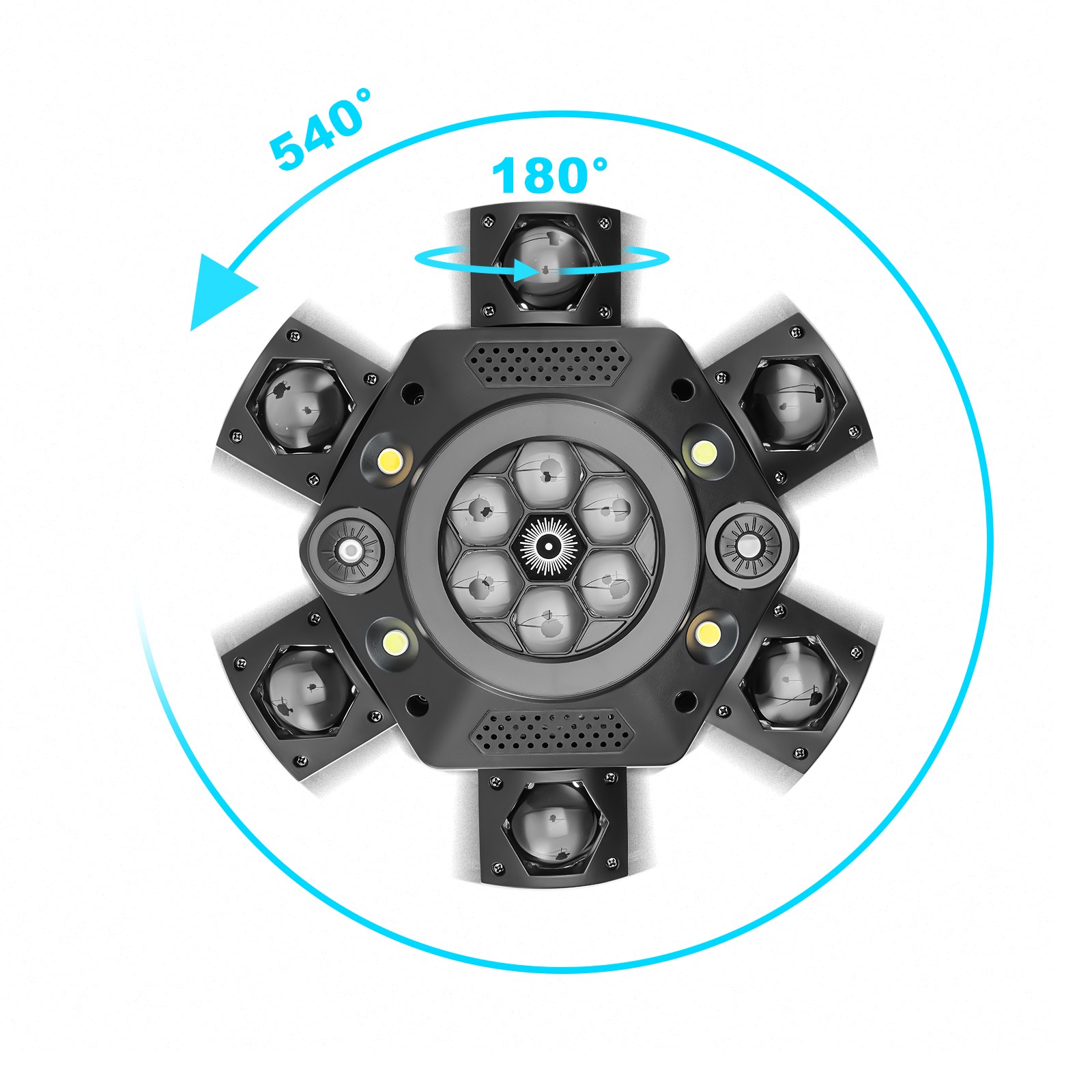6 Arms Bee Eye Laser Moving Head Lighting DMX RGBW LED Gobo Beam Stage Light KTV