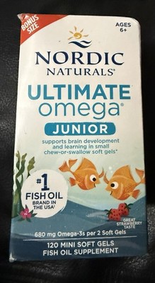 Nordic Naturals Ultimate Omega Junior - Strawberry Soft Gel for Kids, 120 ct