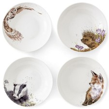Wrendale Pasta Bowl Set Countryside Animals Bone China by Royal Worcester 4 Pack