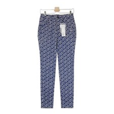 Size:0 PEARLY GATES 055-2131404 stretch pants logo heart pattern Used STST-0