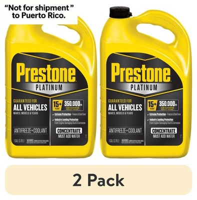 (2 pack) Antifreeze+Coolant; 15yr/350k Mi, All Vehicles, 1 gal - Concentrate
