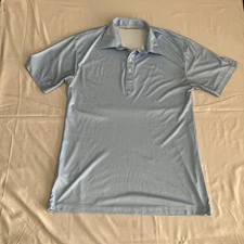 Collars & Co Men’s Large Blue Houndstooth Performance Golf Polo Shirt