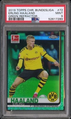 その他 haaland psa9 PSA 9 MINT Erling Haaland 2019 Topps Chrome Bundesliga Green