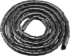 uxcell Spiral Cable Wrap Wire Cord Wraps 3/4-inch x 9ft x 9ft, Black 
