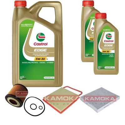 Inspektionspaket Castrol EDGE Titanium FST 5W-30 7L für VW Polo 1.2 Skoda Fabia