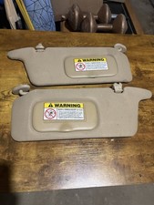2001-2005 Honda Civic Sun Visors Shade Set Driver Passenger Side Oem Tan Fabric