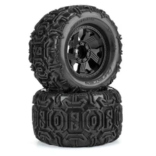 Duratrax Warthog 3.8"" All Terrain Tires Mounted on Ripper Black 8x32 Removable