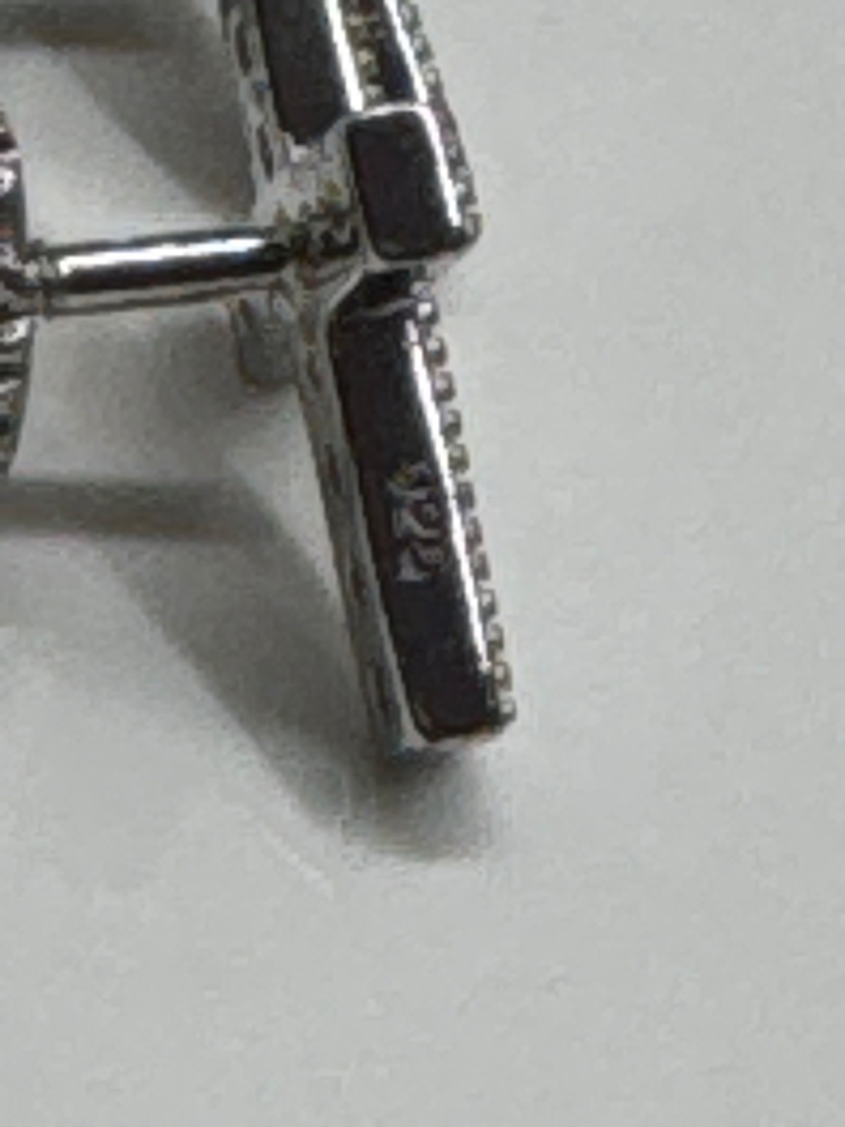 925 Sterling Silver Tiny Cross Stud Earrings With… - image 3