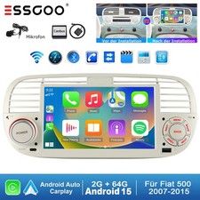 Für Fiat 500 2007-2015 Android 15 Autoradio Apple Carplay Navi RDS Bluetooth USB