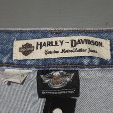 Harley-Davidson Mens Straight Leg Jeans Black Denim Biker Aesthetic Rugged 34/31