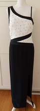 Jovani Sz 14 Dress Gown Black and White Rhinestone Maxi