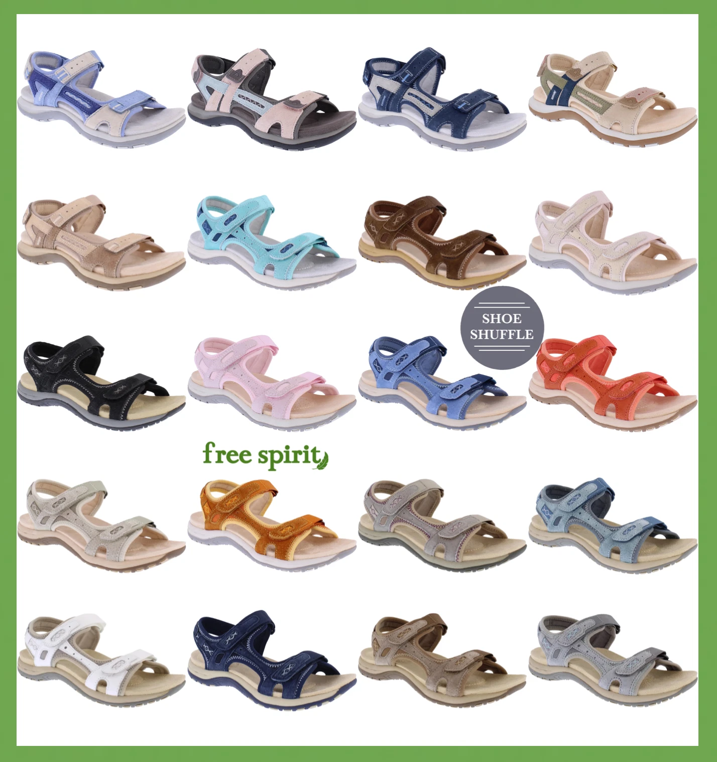 Free Spirit Frisco Ziri Ladies Leather Touch Fast Double Strap Comfort Sandals
Opens in a new window