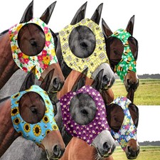 6 Pcs Horse Fly Masks with Ears Smooth and Comfortable Mesh Fly Mask Elastici...