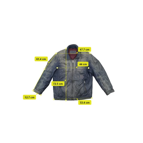 Milestone Lamb Nappa Leather Jacket Washed Navy Blue 2000s XXS image 12