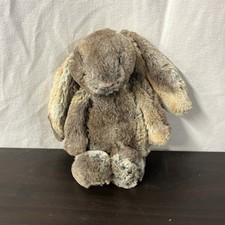Jellycat Bashful Woodland Bunny Stuffed Animal Medium 11” Tan Brown Gray Rabbit