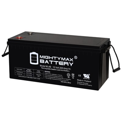 Mighty Max 12V 200Ah 4D SLA AGM Replacement for Deka 8G4D