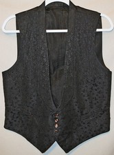 1915 -CHARLES HURWITZ-BOSTON- Edwardian Gentlemen's Vintage Black Dress Vest