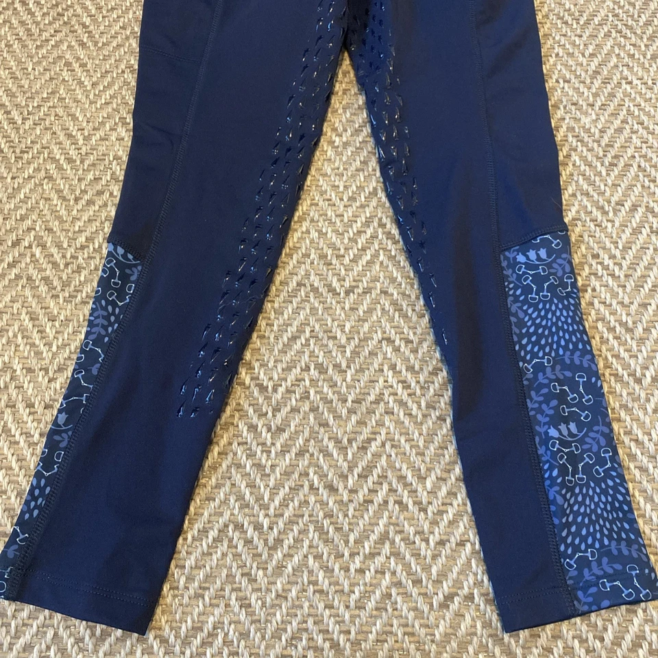 Pantalones cortos de equitación Kerrits azules para niños, talla M Foto 4 de 4