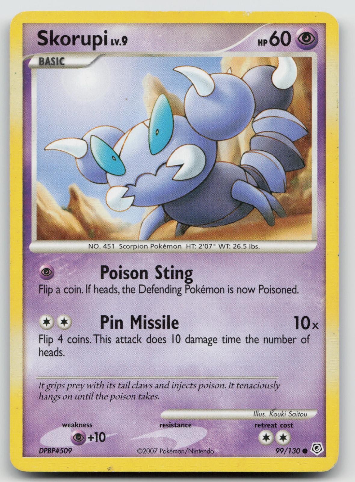 Skorupi 99/130 Diamond & Pearl Pokemon Heavily Played C941