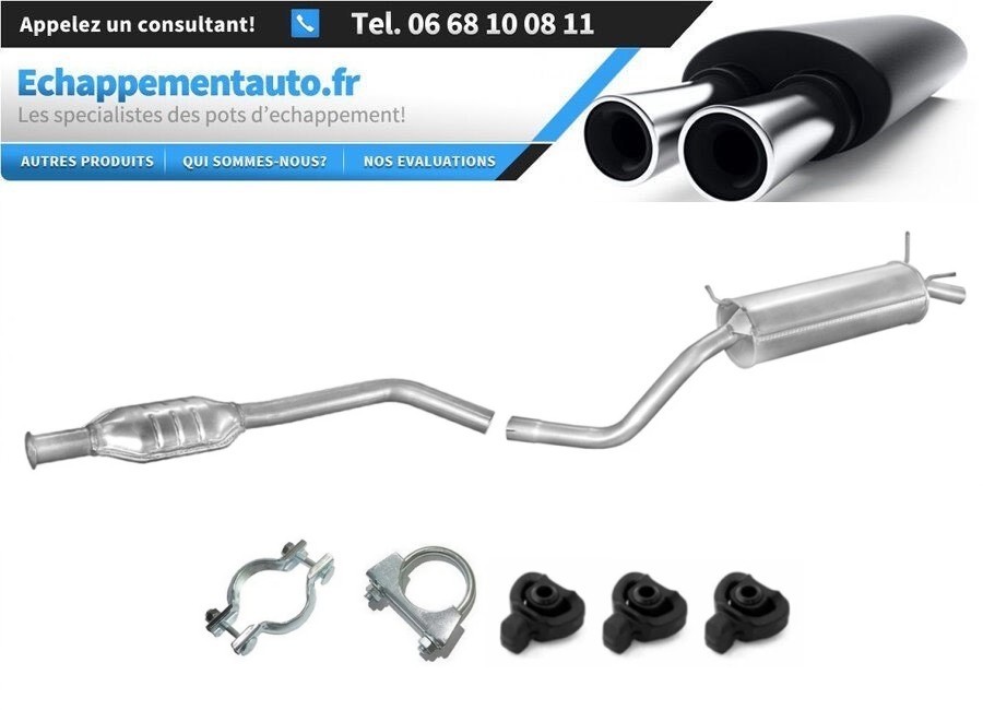 Échappement Renault Mégane 1 Coupé silencieux central et arrière pour moteurs 1.6 à 1.9 dCi