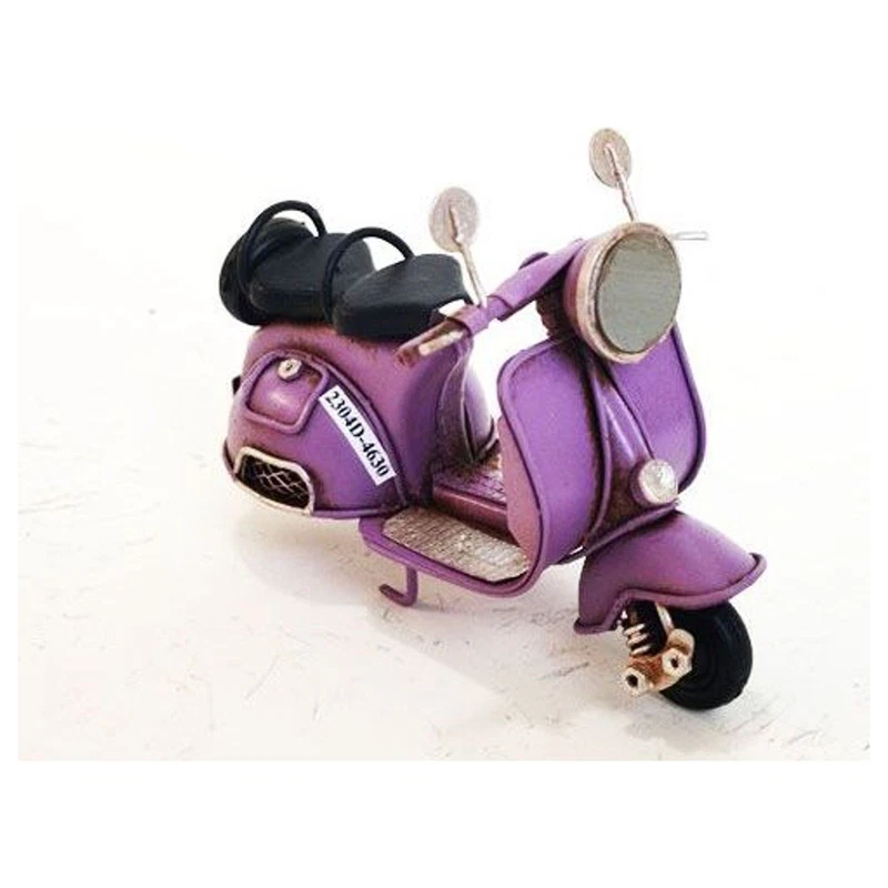 Scooter in Metallo Modellino Vintage Viola 11x5,5x7,5 cm Retro Soprammobile, fotografia 4 di 9