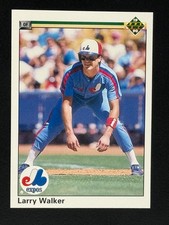 1990 Upper Deck #466 Larry Walker RC Rookie Card Expos HOF Fresh Pull