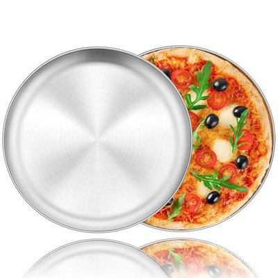 Pizzablech Set 2 Stück Edelstahl Rund Pizzaform Pizza Backblech zum Backen im