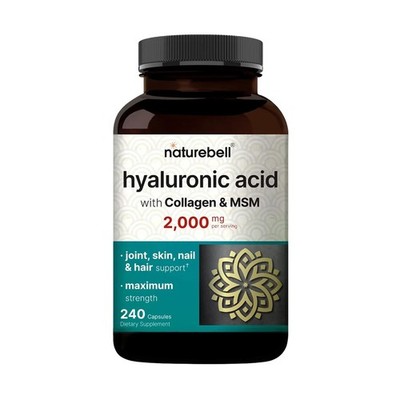NatureBell Hyaluronic Acid 2000mg Collagen MSM 240 Caps - 60 Servings