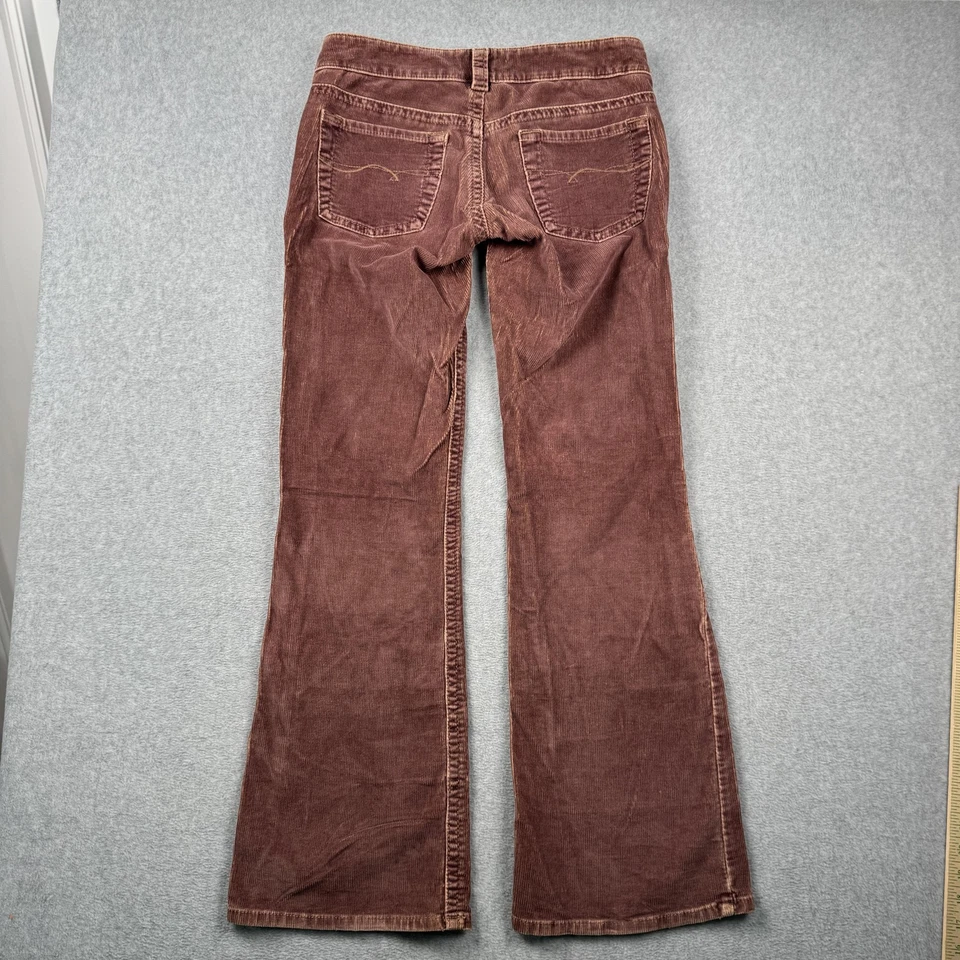 Pantalones de mezclilla plateados Tuesday para mujer 29x33 marrón pana corte boot tiro bajo Foto 2 de 4