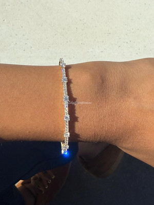 1.50 Carat Halfway Lab Grown Diamond Flexible Bangle 14K Gold